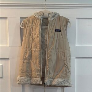 Patagonia Reversible Tan Fleece-Lined Vest